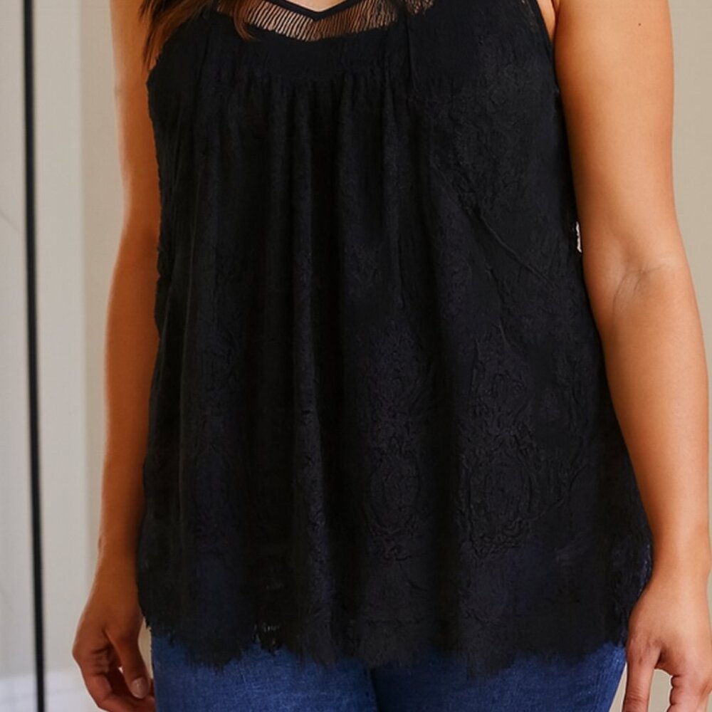 Black Rewind Women S Blouse Open Shoulder‎ Long Sleeve Lace Front/Bottom Dainty